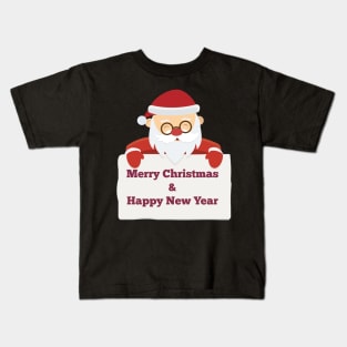 Santa Claus With Banner Kids T-Shirt